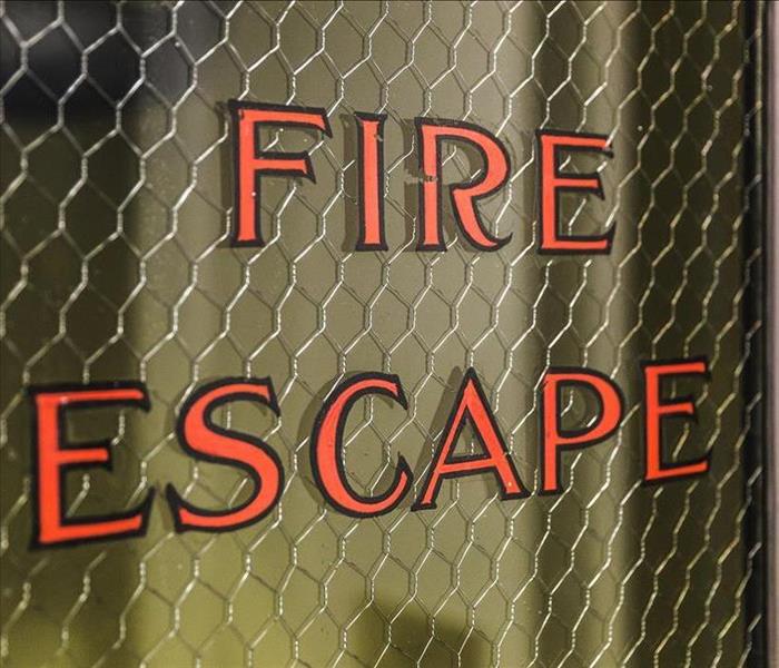 fire escape. glass door